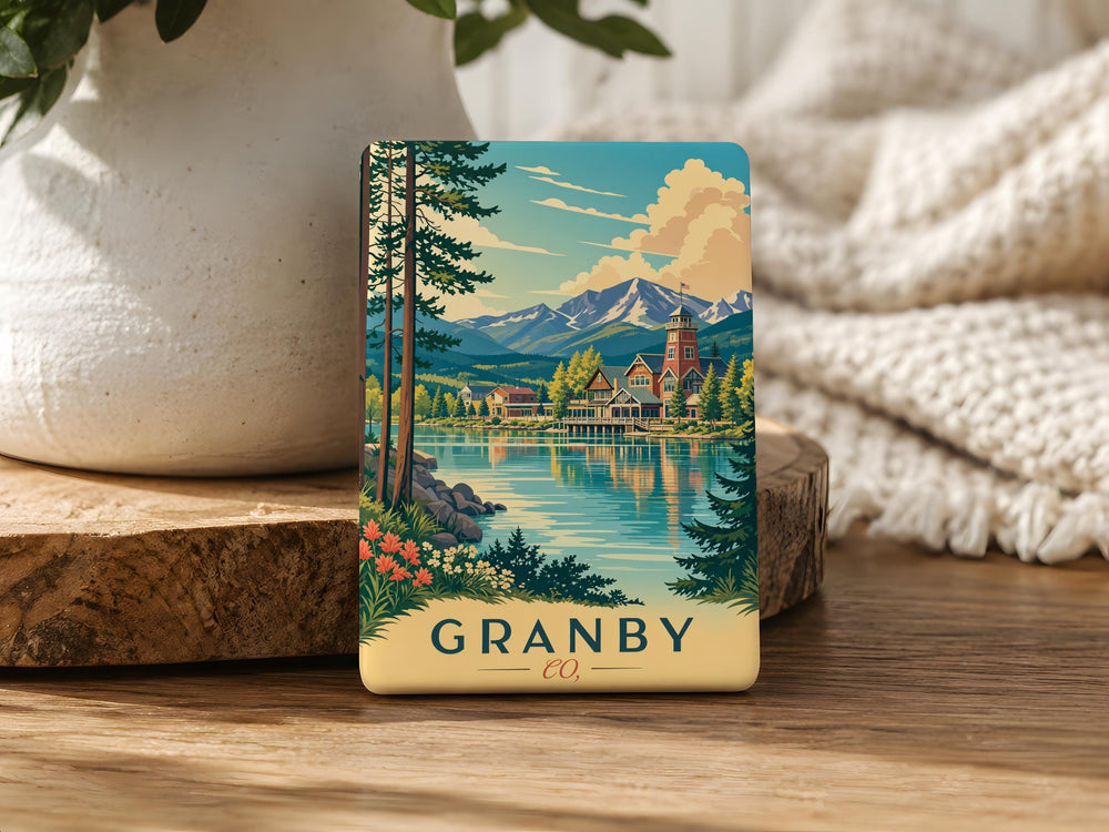 Granby Colorado Fridge Magnet, Granby CO Souvenir Magnet, Colorado Mountain Town Travel Gift, Rocky Mountain Keepsake Magnet