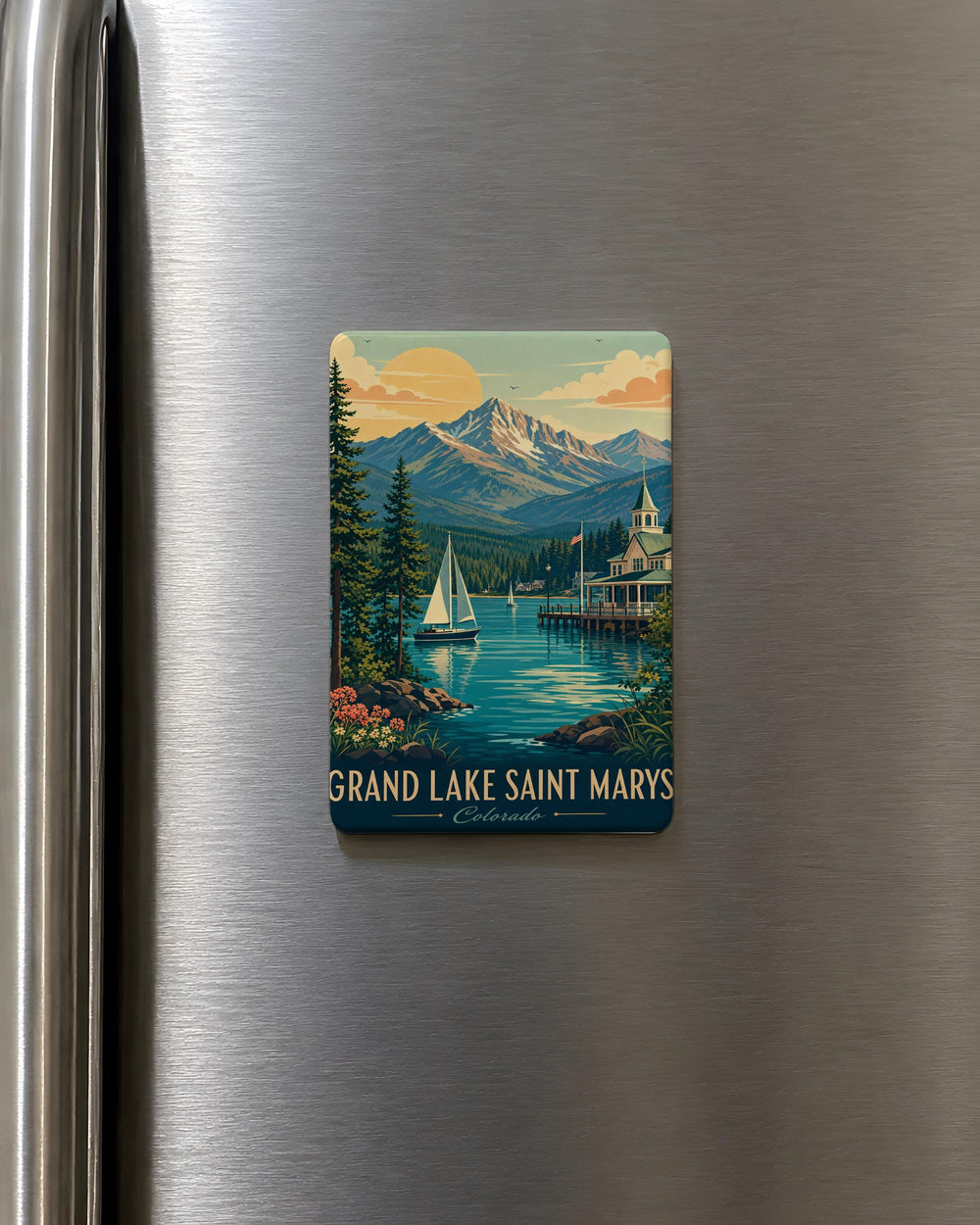 Grand Lake St Marys Fridge Magnet, Ohio Lake Souvenir Magnet, Celina St Marys Lake Keepsake Refrigerator Magnet