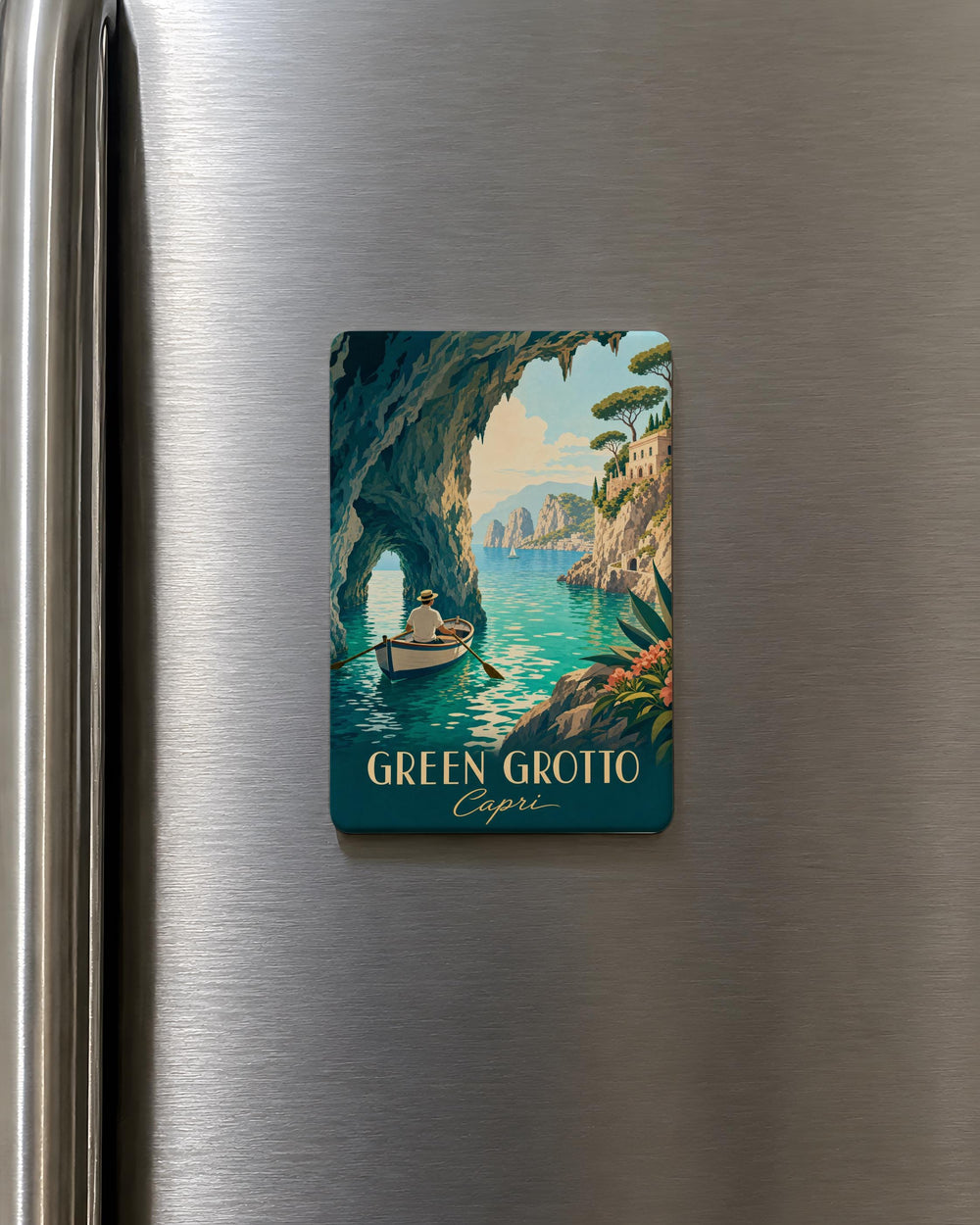 Green Grotto Capri Fridge Magnet, Capri Italy Sea Cave Souvenir Magnet, Blue Grotto Island Travel Keepsake Magnet