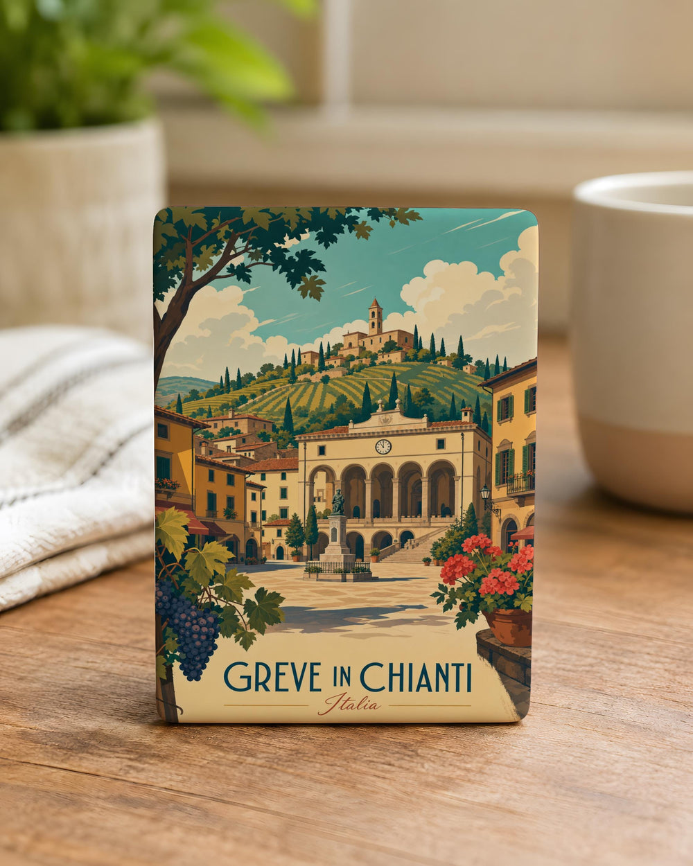 Greve in Chianti Italy Fridge Magnet, Tuscan Town Souvenir Magnet, Chianti Region Travel Keepsake Magnet