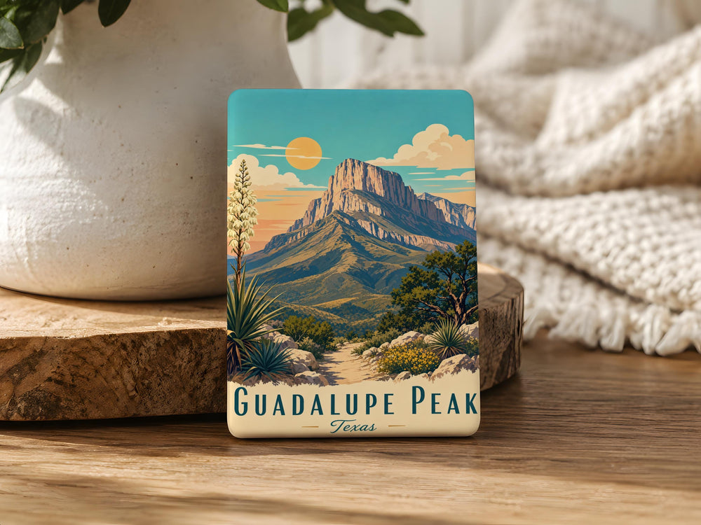 Guadalupe Peak Fridge Magnet, Guadalupe Mountains National Park Souvenir, Texas Mountain Landmark Magnet, Hiking Gift