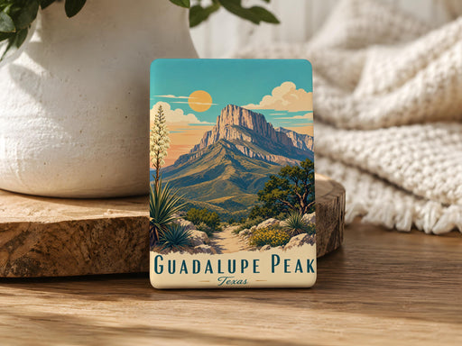 Guadalupe Peak Fridge Magnet, Guadalupe Mountains National Park Souvenir, Texas Mountain Landmark Magnet, Hiking Gift