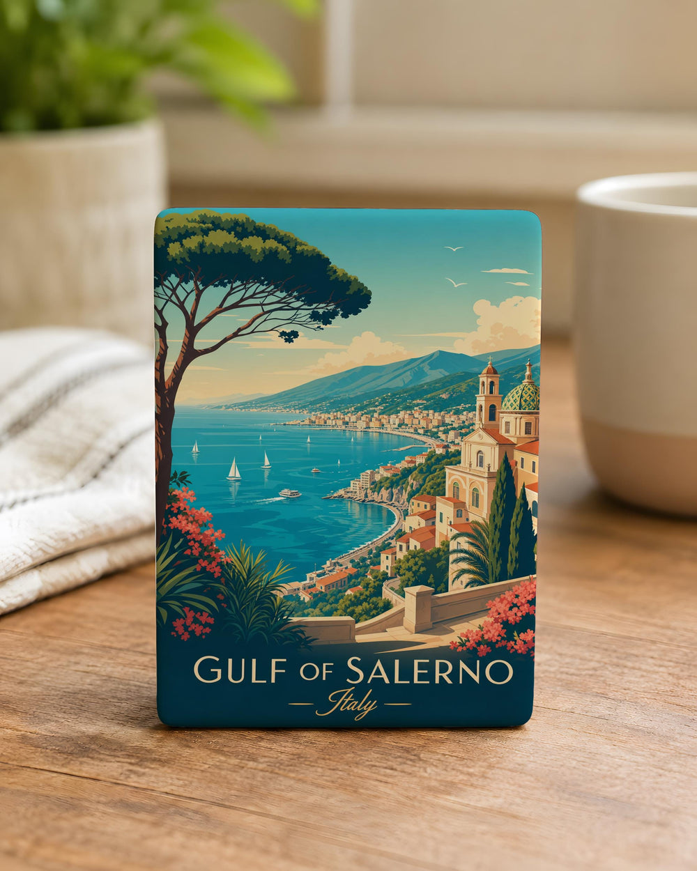 Gulf of Salerno Fridge Magnet, Italy Coastline Souvenir Magnet, Amalfi Coast Travel Keepsake, Campania Italy Gift