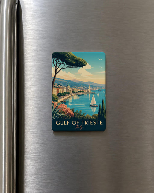 Gulf of Trieste Fridge Magnet, Trieste Italy Souvenir Magnet, Adriatic Sea Coastal Landmark Travel Gift