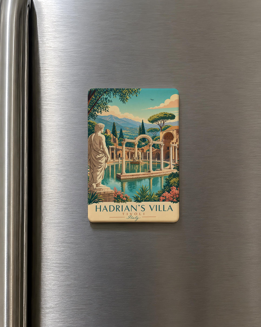 Hadrian's Villa Fridge Magnet, Tivoli Italy Ancient Roman Villa Souvenir, Historic Ruins Travel Keepsake Magnet
