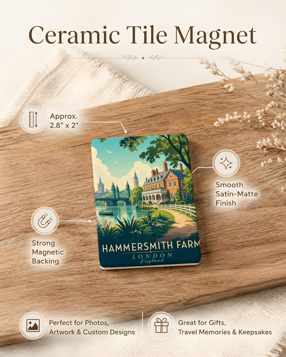 Hammersmith Farm Fridge Magnet, Newport Rhode Island Mansion Estate Souvenir Magnet, Historic Farmhouse Landmark Magnet