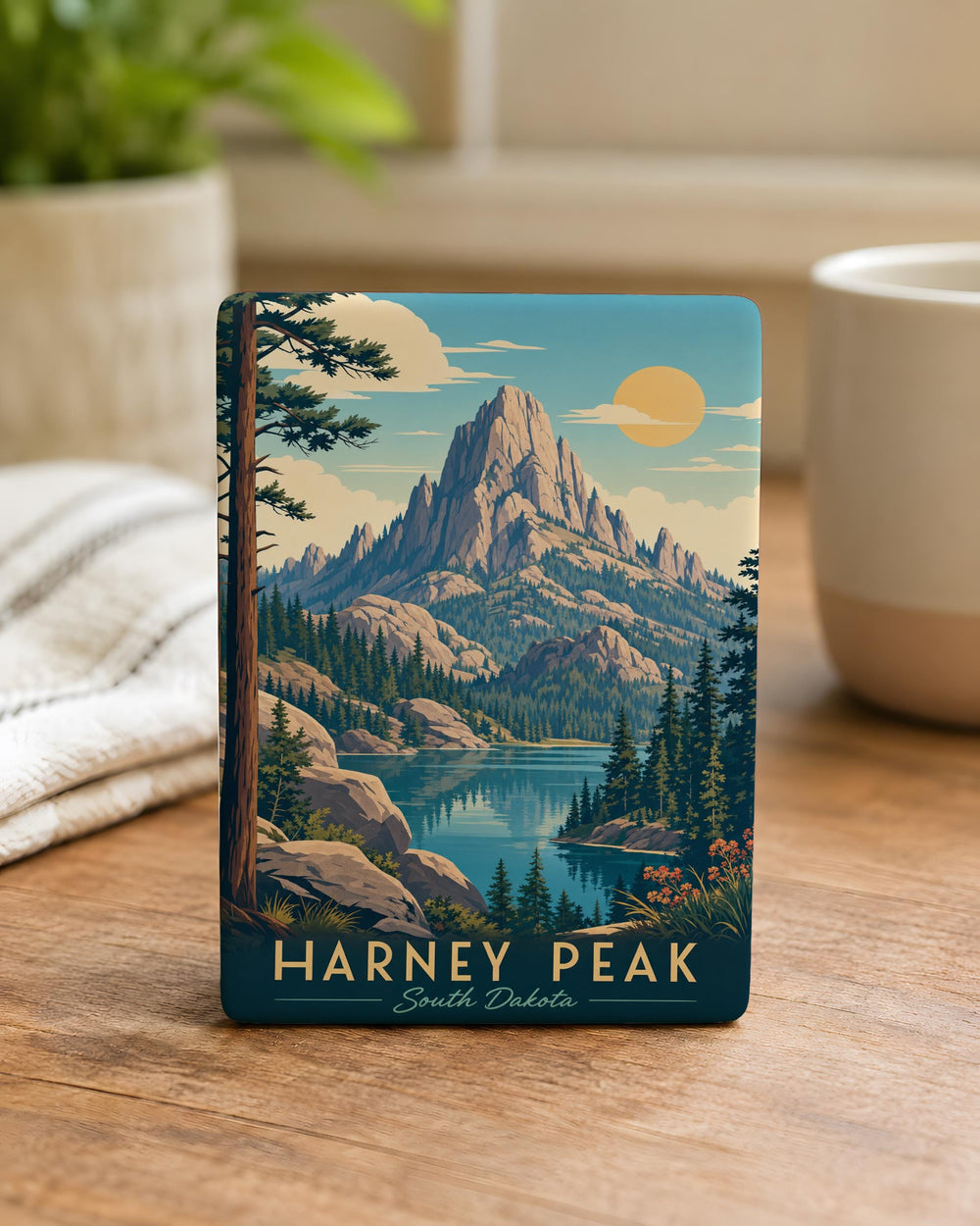 Harney Peak Fridge Magnet, South Dakota Black Hills Landmark Souvenir Magnet, Hiking Mountain Summit Keepsake Gift
