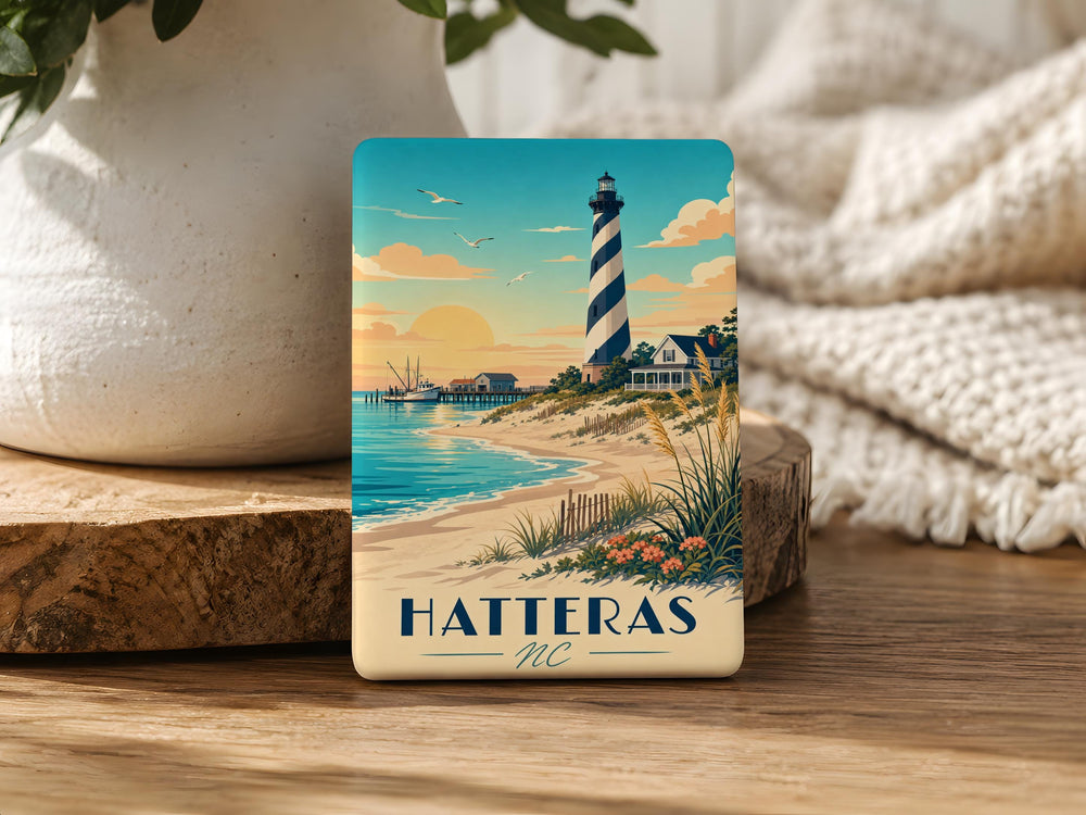 Hatteras NC Fridge Magnet, Cape Hatteras North Carolina Souvenir Magnet, Outer Banks Vacation Travel Keepsake Magnet