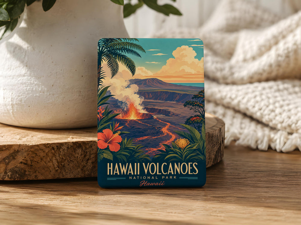 Hawaii Volcanoes National Park Fridge Magnet, Kilauea Volcano Lava Landscape Souvenir Magnet, Big Island Hawaii Travel Gift