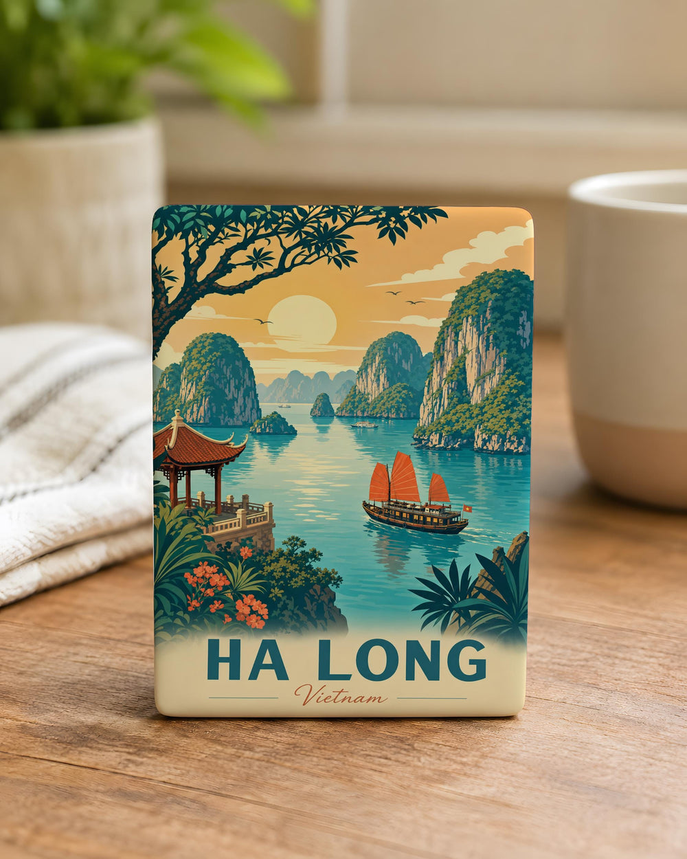 Ha Long Bay Vietnam Fridge Magnet, Ha Long City Souvenir, Limestone Islands Seascape Travel Keepsake Gift