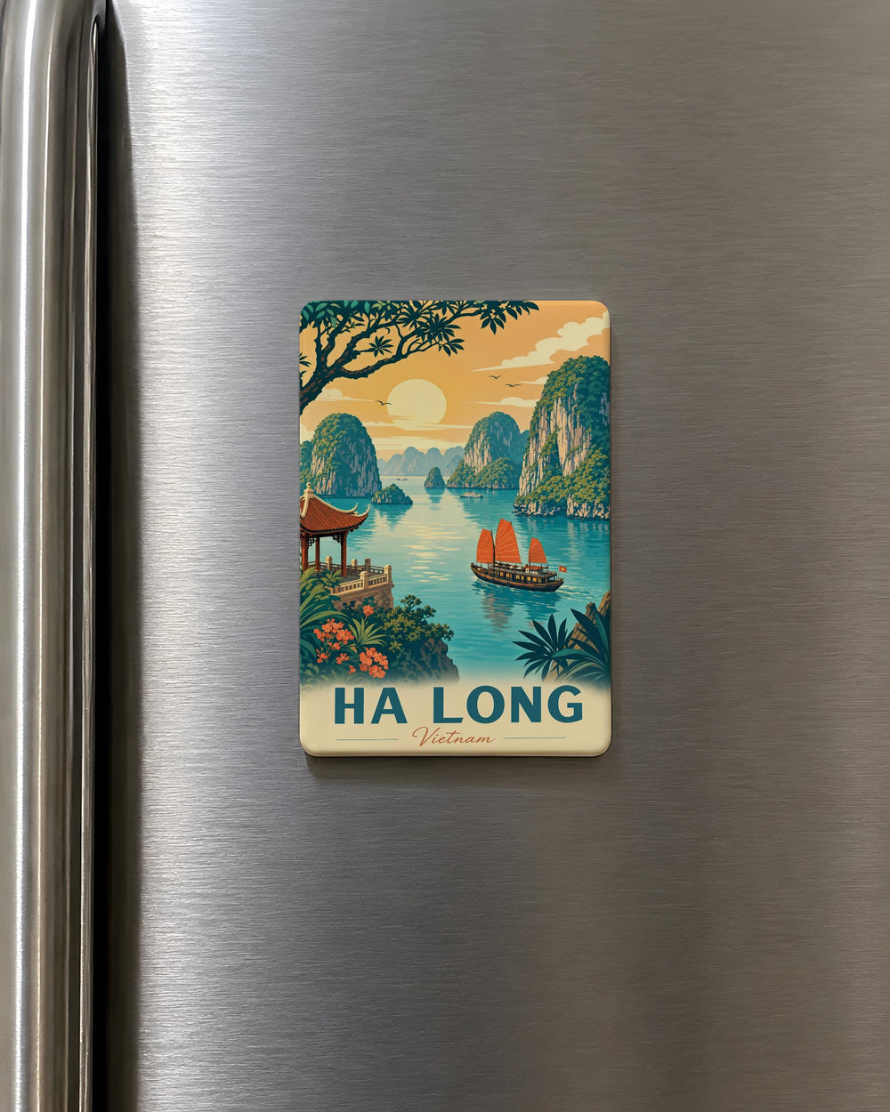 Ha Long Bay Vietnam Fridge Magnet, Ha Long City Souvenir, Limestone Islands Seascape Travel Keepsake Gift