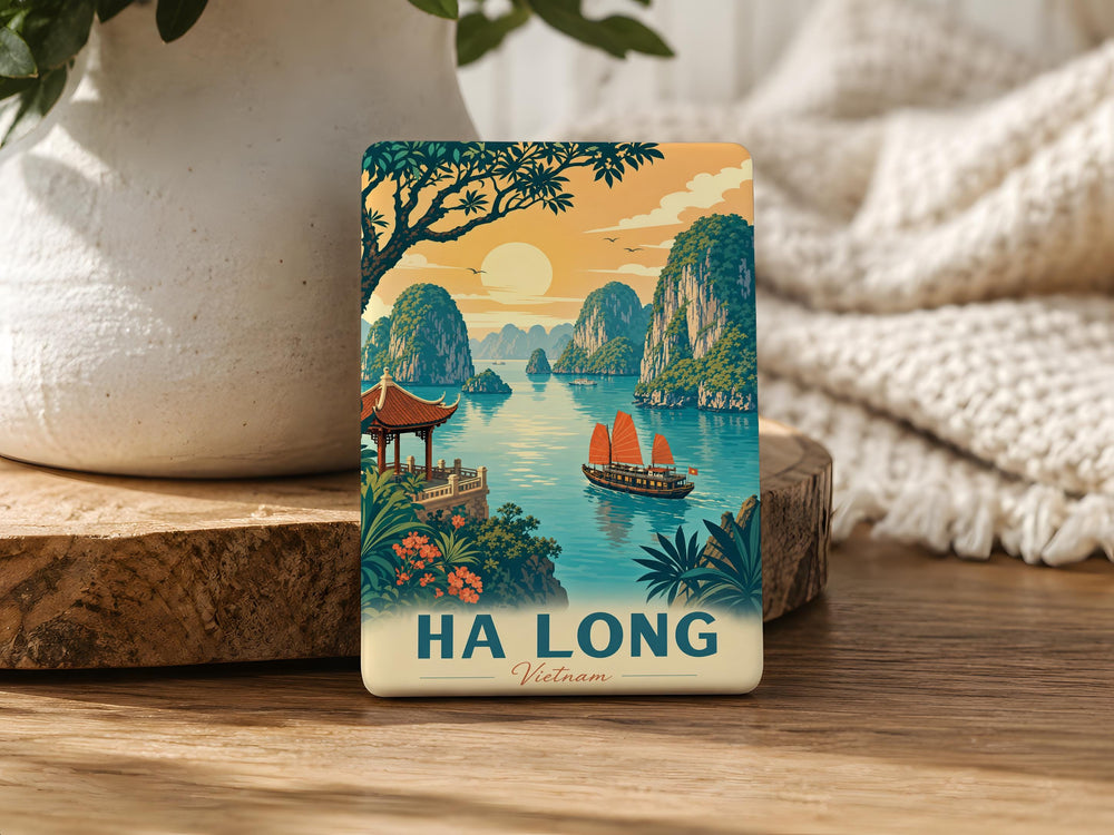 Ha Long Bay Vietnam Fridge Magnet, Ha Long City Souvenir, Limestone Islands Seascape Travel Keepsake Gift