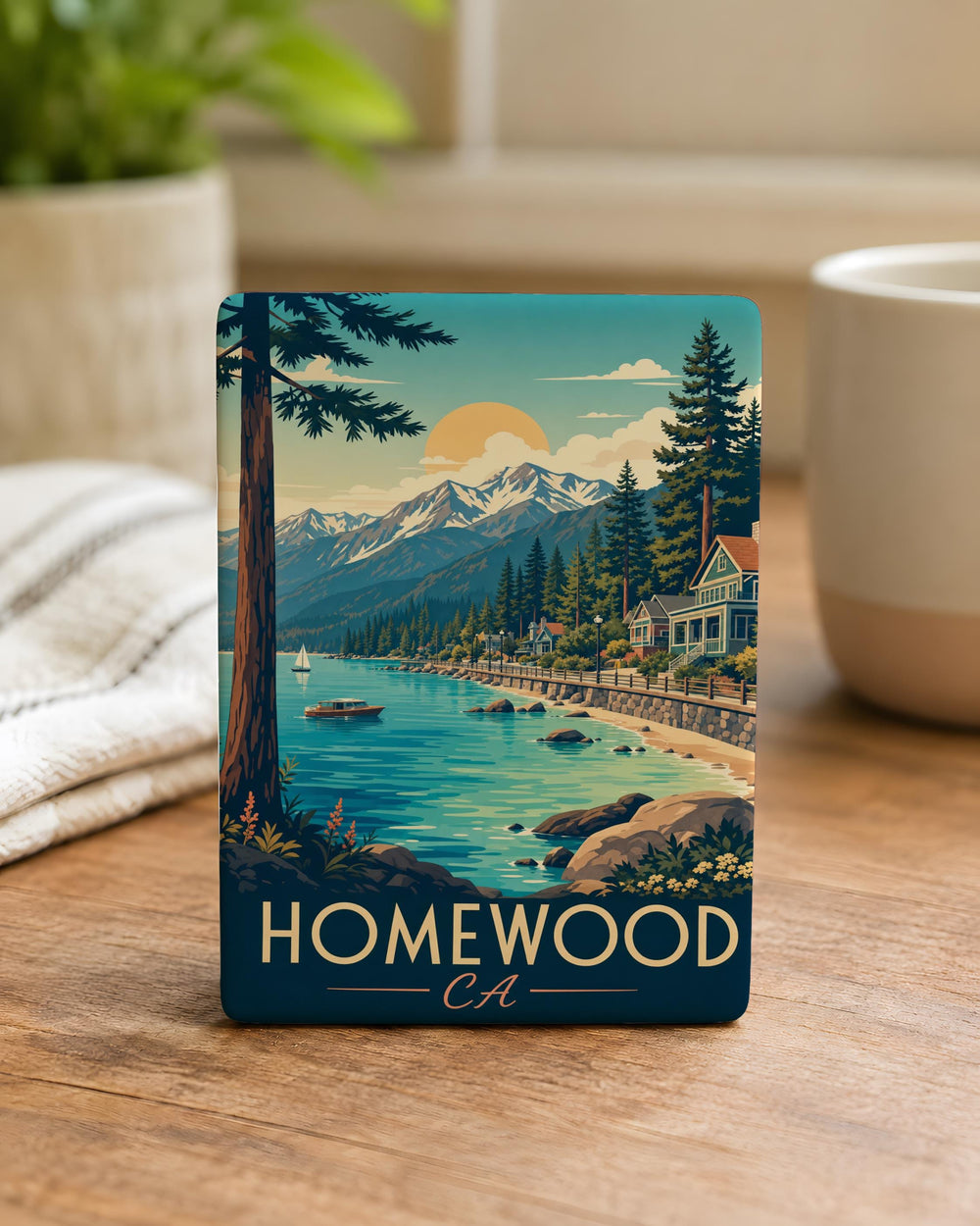 Homewood CA Fridge Magnet, Lake Tahoe California Souvenir Magnet, Homewood Tahoe Gift, Sierra Nevada Travel Keepsake Magnet