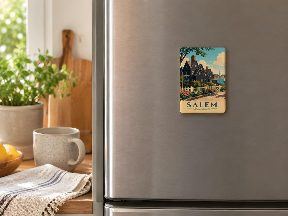 House of the Seven Gables Fridge Magnet, Salem Massachusetts Historic House Landmark Souvenir Magnet, New England Gothic Home Decor Magnet