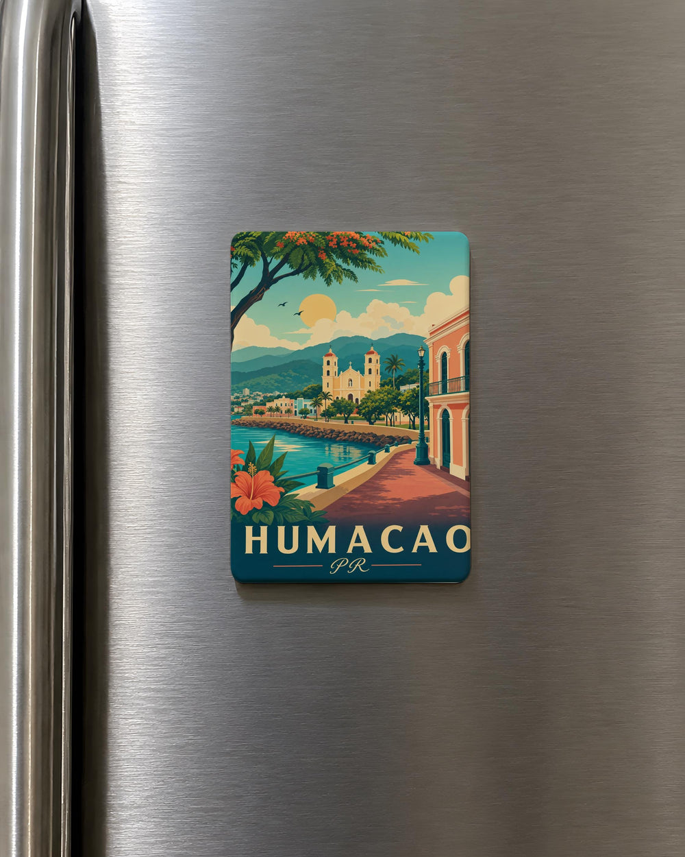 Humacao Puerto Rico Fridge Magnet, Humacao PR Souvenir Magnet, Puerto Rico Travel Gift, Caribbean City Keepsake Magnet
