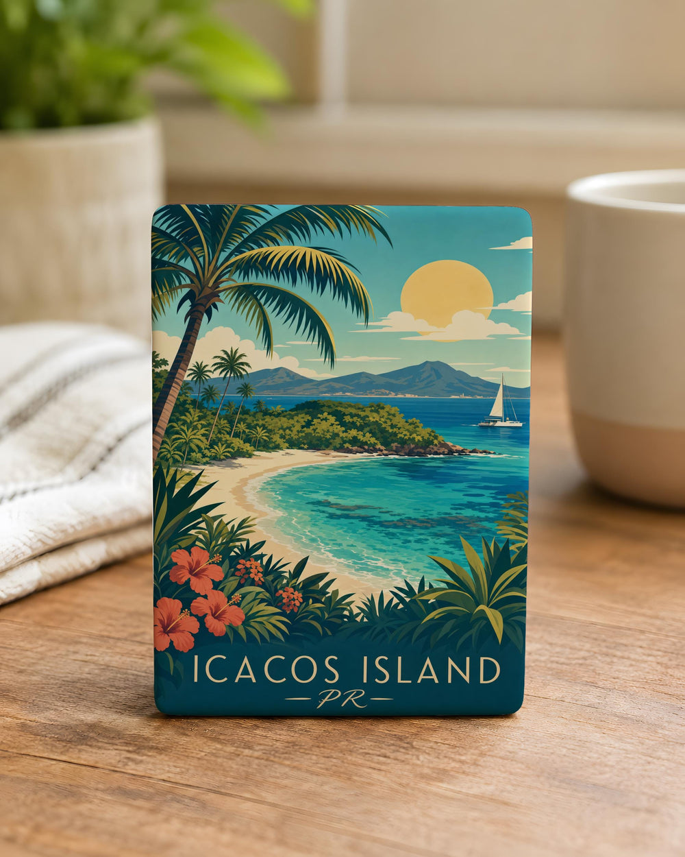 Icacos Island Puerto Rico Fridge Magnet, Icacos PR Souvenir Magnet, Caribbean Island Travel Keepsake Magnet