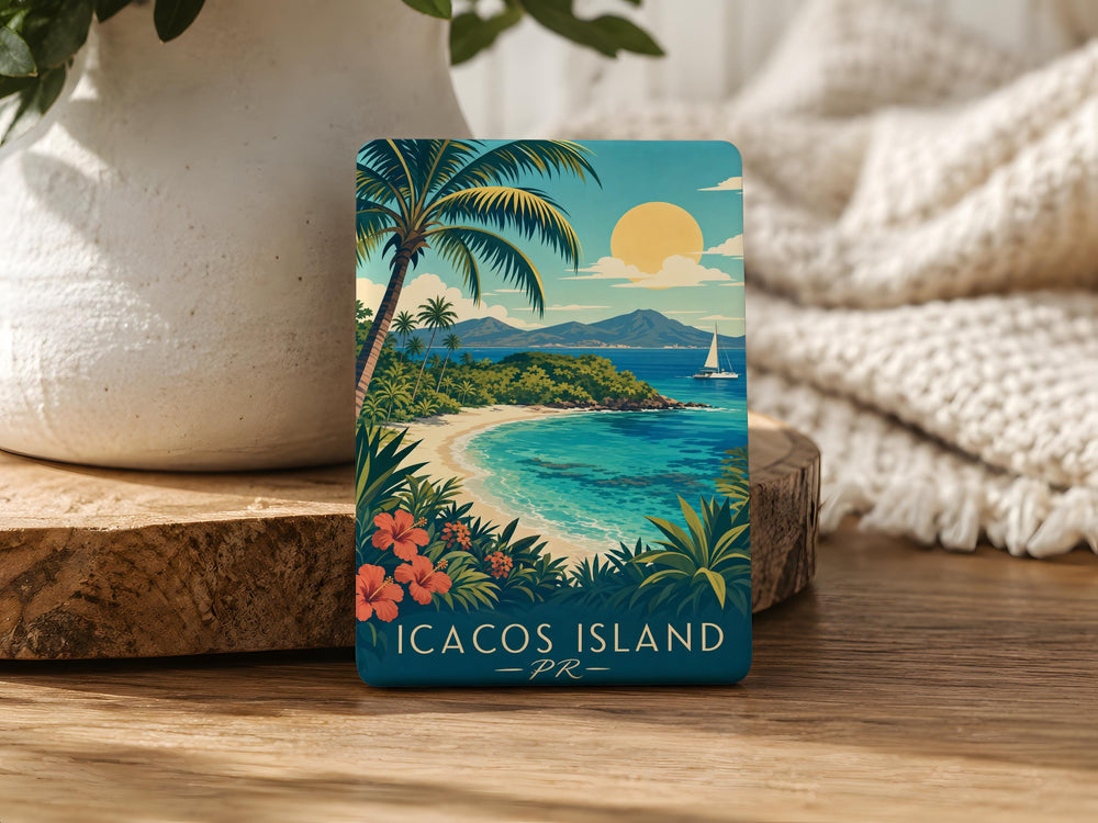 Icacos Island Puerto Rico Fridge Magnet, Icacos PR Souvenir Magnet, Caribbean Island Travel Keepsake Magnet