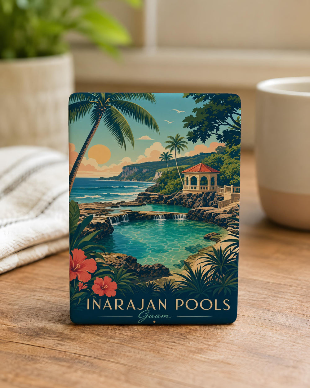 Inarajan Pools Guam Fridge Magnet, Inarajan Natural Pools Souvenir Magnet, Guam Travel Keepsake Magnet, Island Landmark Magnet