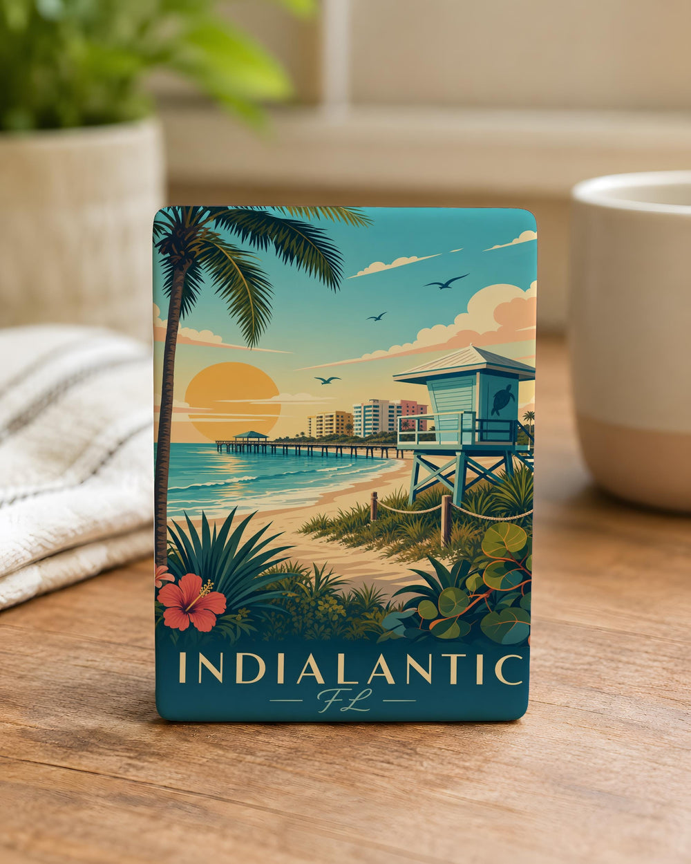 Indialantic Florida Fridge Magnet, Indialantic FL Souvenir Magnet, Space Coast Beach Town Vacation Keepsake Magnet