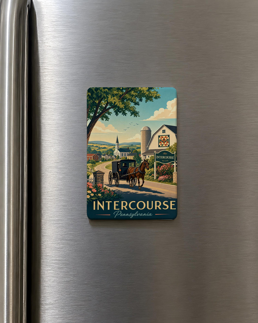 Intercourse PA Fridge Magnet, Pennsylvania Town Souvenir Magnet, Intercourse Pennsylvania Travel Gift, Lancaster County Magnet