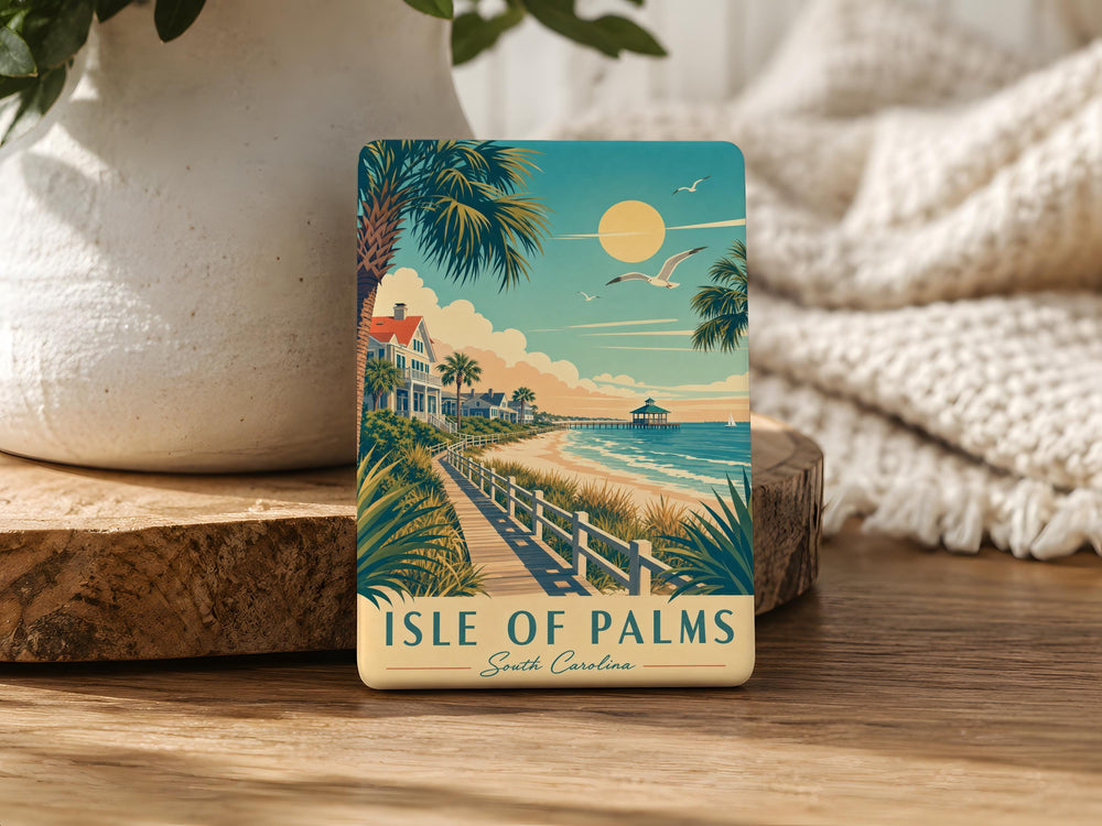 Isle of Palms SC Fridge Magnet, South Carolina Beach Souvenir Magnet, Coastal Vacation Travel Gift, Isle of Palms Keepsake