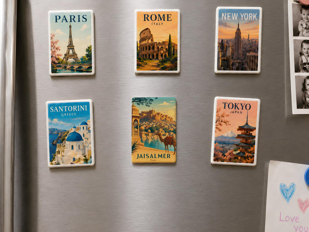 Jaisalmer India Fridge Magnet, Golden Fort Desert City Souvenir Magnet, Rajasthan Travel Gift, Indian Landmark Magnet