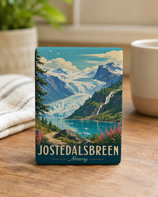 Jostedalsbreen National Park Fridge Magnet, Norway Glacier Landscape Souvenir Magnet, Scandinavian Nature Travel Keepsake