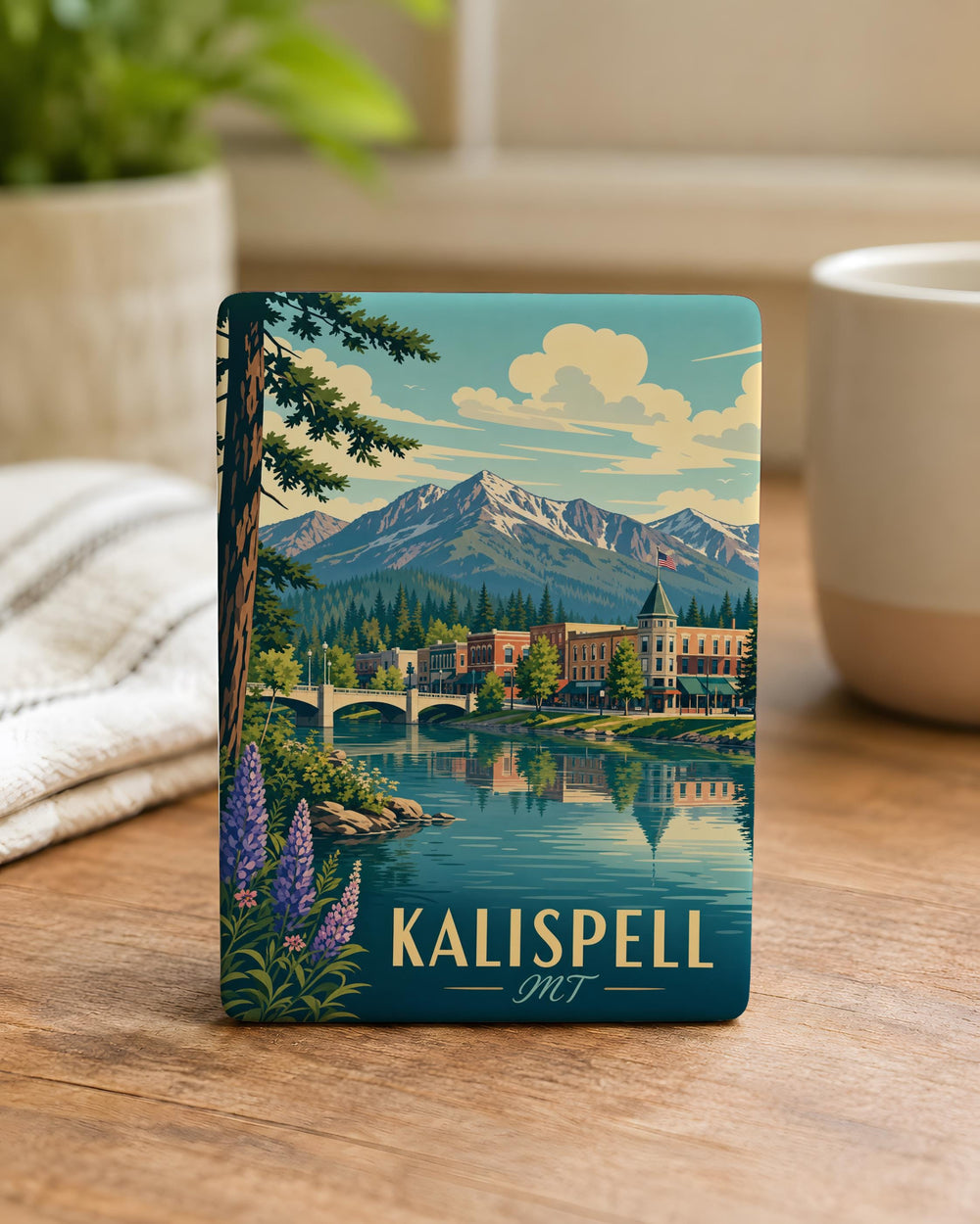 Kalispell MT Fridge Magnet, Kalispell Montana Souvenir Magnet, Flathead Valley Travel Gift, Montana Vacation Keepsake Magnet