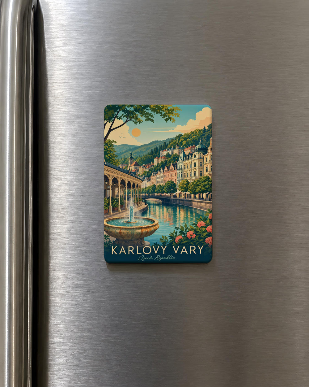 Karlovy Vary Czech Republic Fridge Magnet, Karlovy Vary Souvenir Magnet, Czechia Travel Gift, Karlovy Vary Landmark Magnet