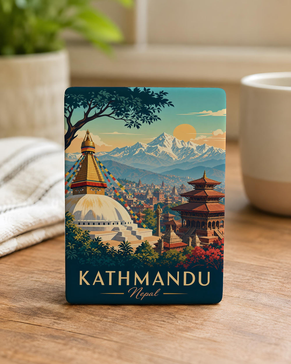 Kathmandu Nepal Fridge Magnet, Kathmandu Souvenir Magnet, Nepal Travel Gift, Kathmandu City Landmark Magnet