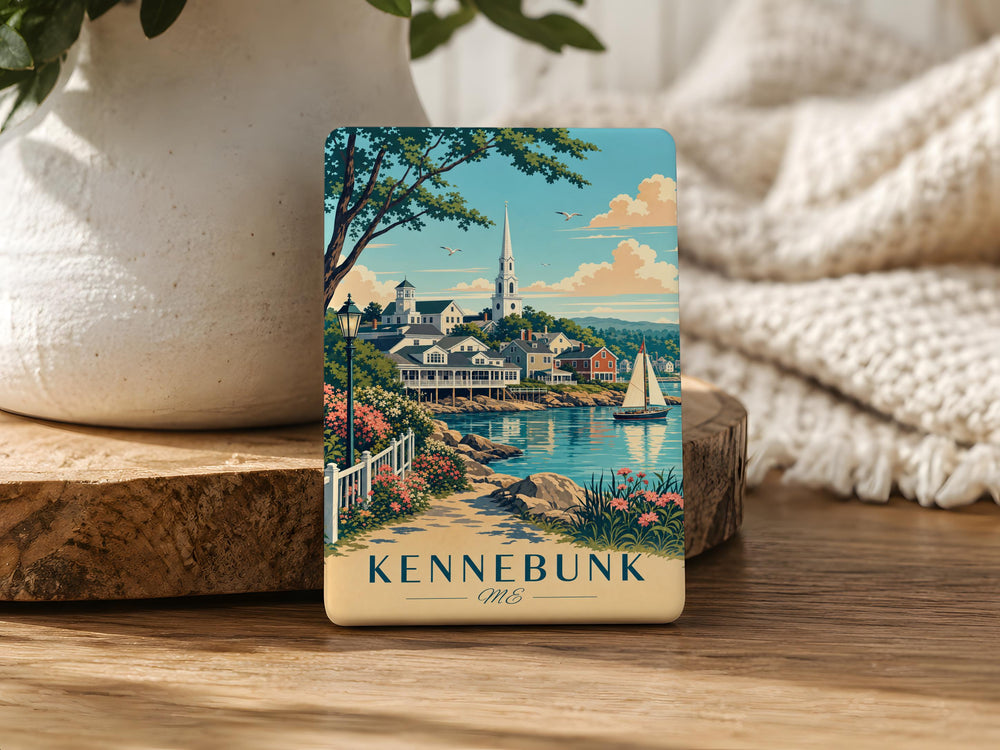 Kennebunk Maine Fridge Magnet, Kennebunk ME Souvenir Magnet, Coastal Town Travel Keepsake, Maine Vacation Gift