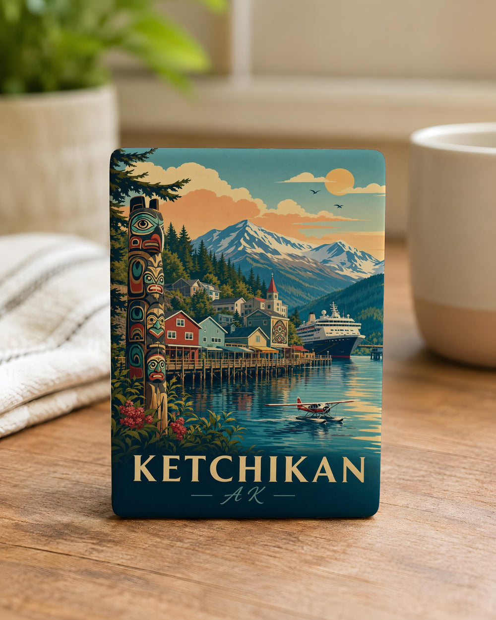 Ketchikan Alaska Fridge Magnet, Ketchikan AK Souvenir Magnet, Alaska Travel Gift, Ketchikan Landmark Keepsake Magnet