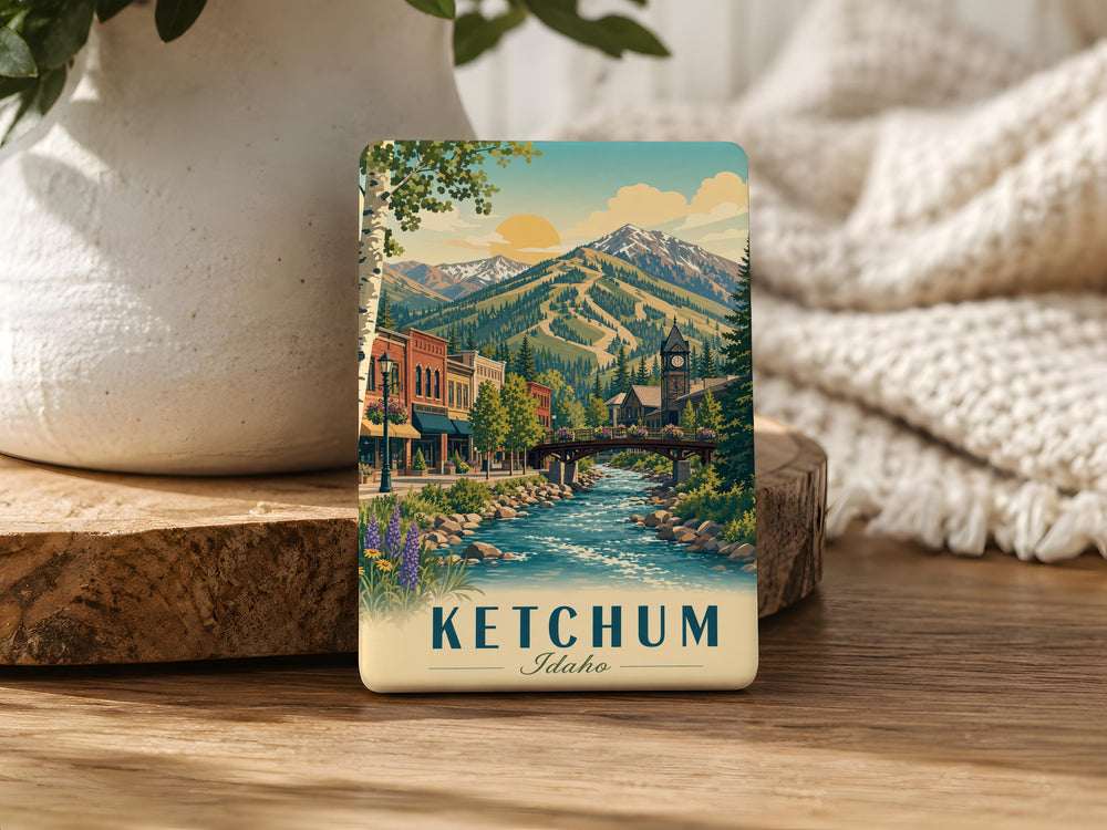 Ketchum Idaho Fridge Magnet, Ketchum ID Souvenir Magnet, Idaho Travel Gift, Mountain Town Keepsake Magnet