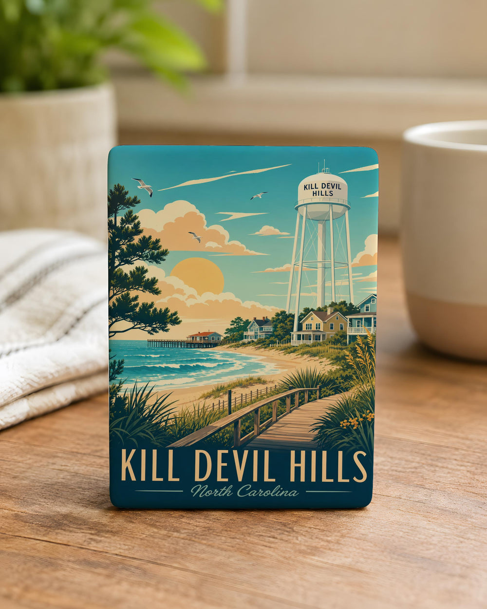 Kill Devil Hills NC Fridge Magnet, Outer Banks North Carolina Souvenir Magnet, Coastal Town Travel Keepsake Gift