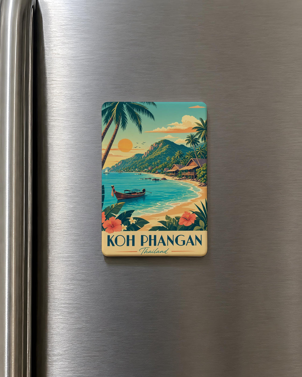 Koh Phangan Thailand Fridge Magnet, Koh Phangan Island Souvenir, Thailand Travel Gift, Tropical Island Keepsake Magnet