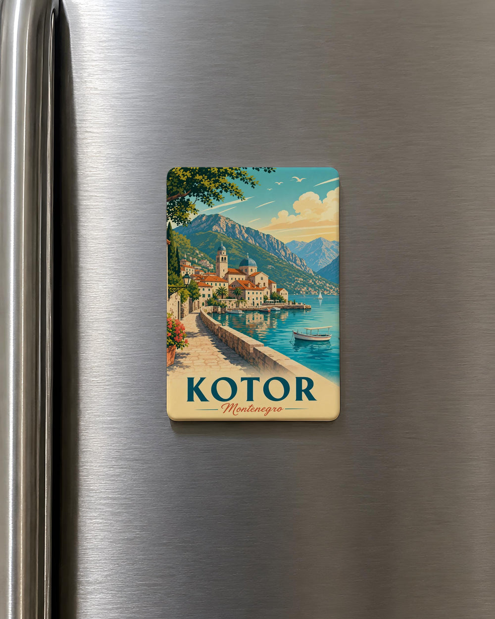 Kotor Montenegro Fridge Magnet, Kotor Bay Souvenir, Old Town Kotor Travel Gift, Montenegro Vacation Keepsake Magnet
