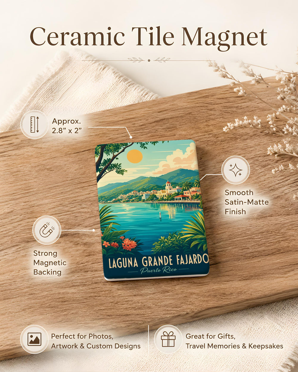 Laguna Grande Fajardo Puerto Rico Bioluminescent Bay Fridge Magnet Souvenir Travel Keepsake Coastal Landmark Magnet