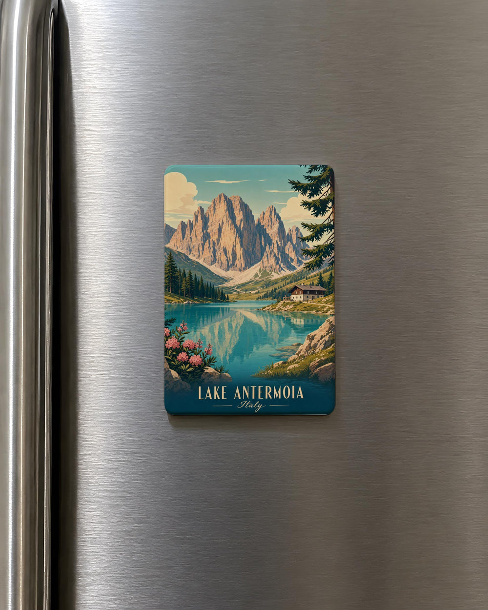 Lake Antermoia Fridge Magnet, Dolomites Mountain Lake Souvenir Magnet, Italy Alpine Travel Gift, Nature Landscape Magnet