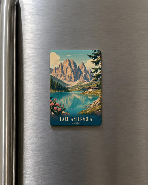 Lake Antermoia Fridge Magnet, Dolomites Mountain Lake Souvenir Magnet, Italy Alpine Travel Gift, Nature Landscape Magnet