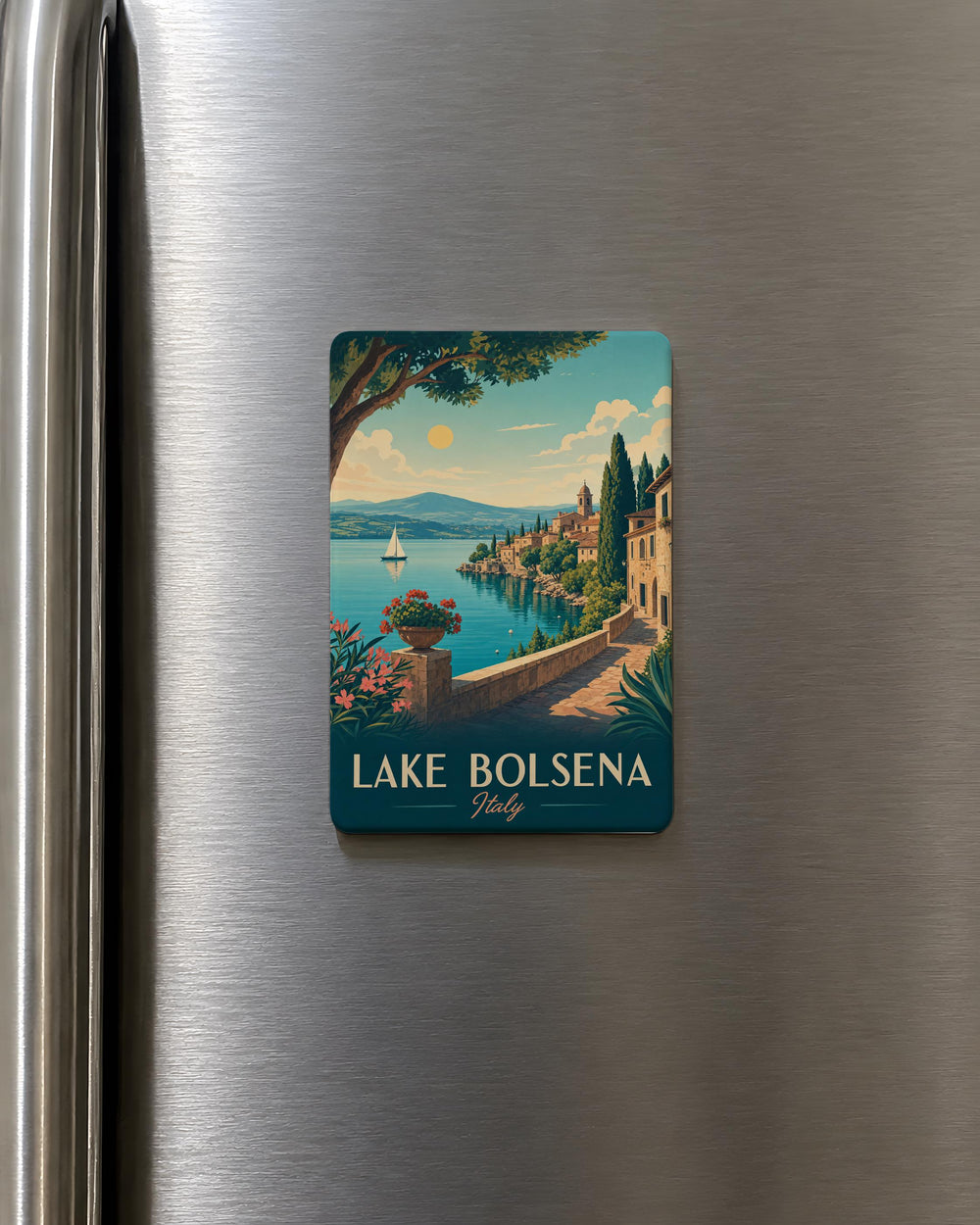 Lake Bolsena Italy Fridge Magnet, Scenic Lake View Souvenir Magnet, Travel Gift, Italian Lake Landmark Keepsake