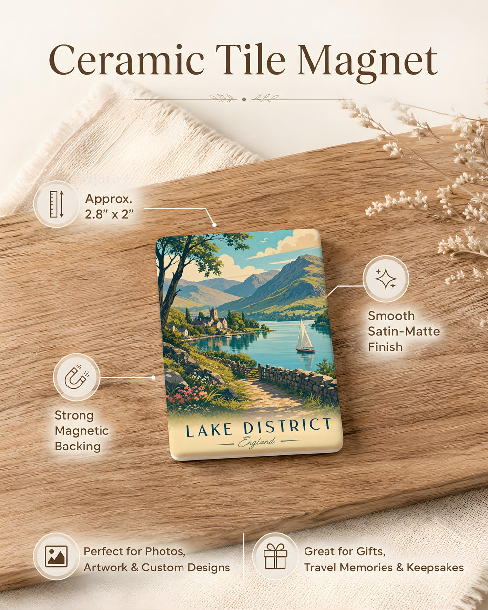 Lake District Fridge Magnet, Lake District National Park Souvenir Magnet, Cumbria England Travel Keepsake Magnet