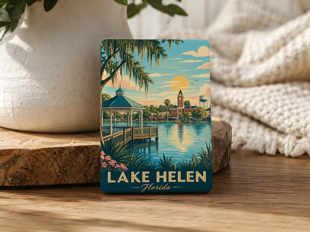 Lake Helen Florida Fridge Magnet, Lake Helen FL Souvenir Magnet, Central Florida Travel Gift, Small Town Keepsake Magnet