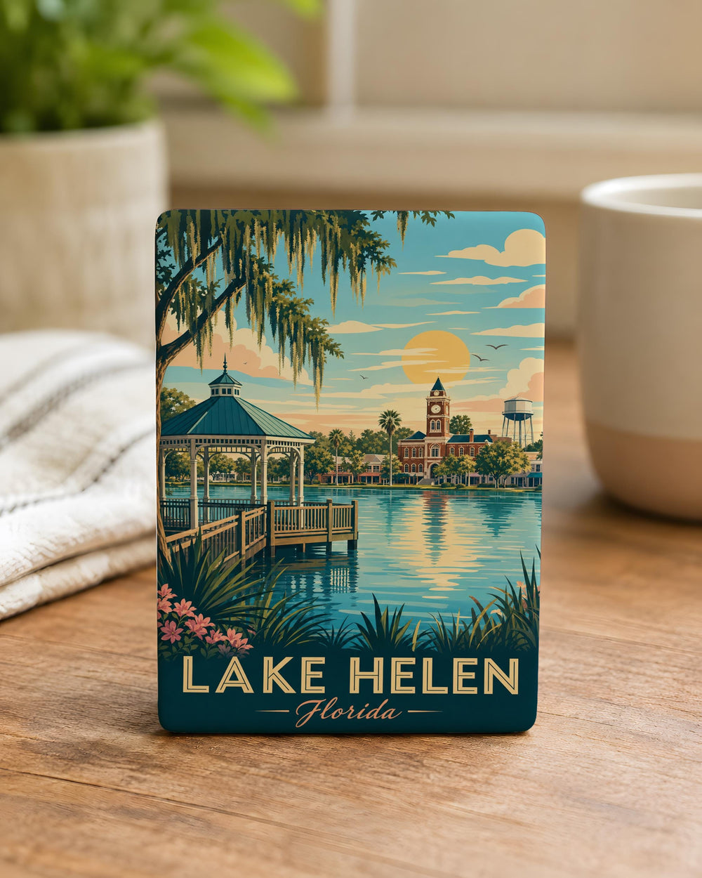 Lake Helen Florida Fridge Magnet, Lake Helen FL Souvenir Magnet, Central Florida Travel Gift, Small Town Keepsake Magnet