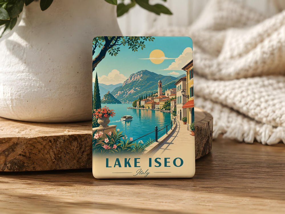 Lake Iseo Italy Fridge Magnet, Italian Lake Travel Souvenir, Lombardy Italy Destination Keepsake Magnet