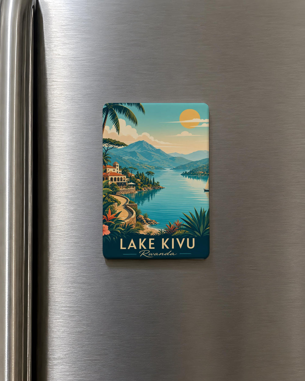 Lake Kivu Rwanda Fridge Magnet, Lake Kivu Souvenir Magnet, Rwanda Travel Gift, African Great Lakes Keepsake Magnet