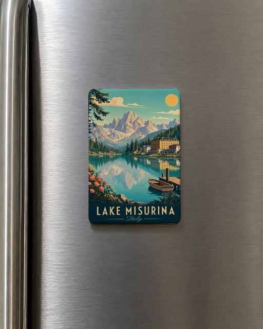 Lake Misurina Italy Fridge Magnet, Dolomites Mountain Lake Souvenir Magnet, Travel Gift, Alpine Landscape Keepsake