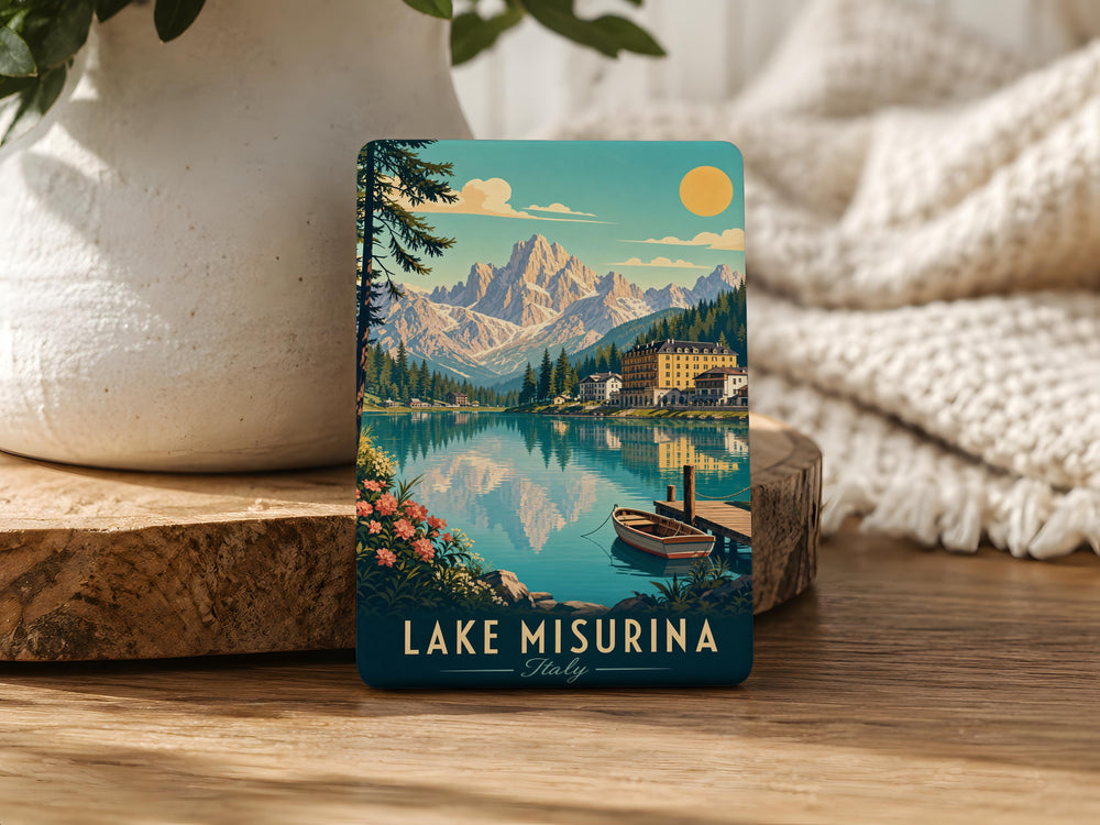 Lake Misurina Italy Fridge Magnet, Dolomites Mountain Lake Souvenir Magnet, Travel Gift, Alpine Landscape Keepsake