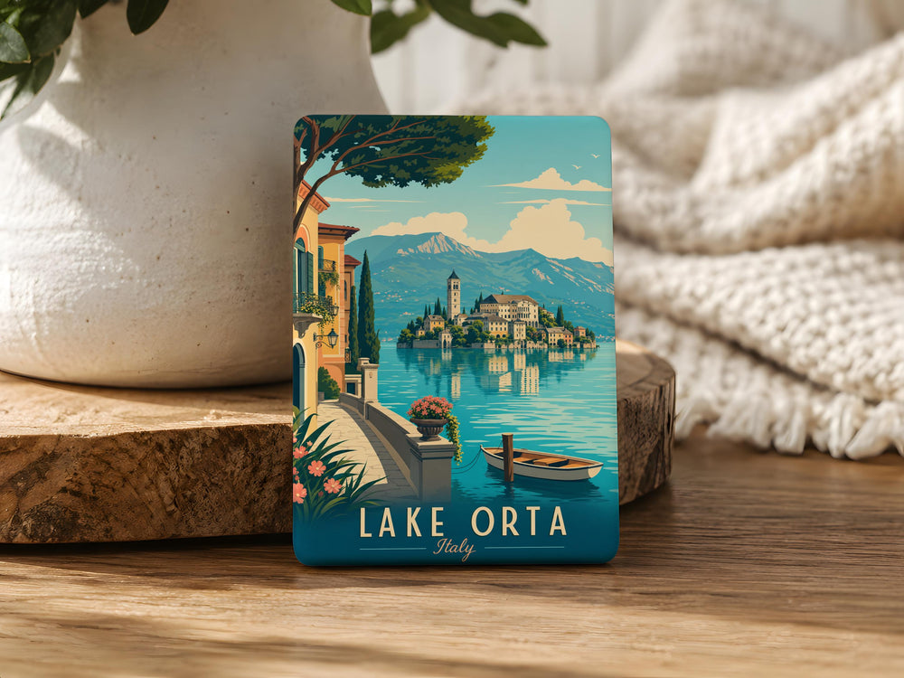 Lake Orta Italy Fridge Magnet, Italian Lake Travel Souvenir, Orta San Giulio Landmark Keepsake Magnet