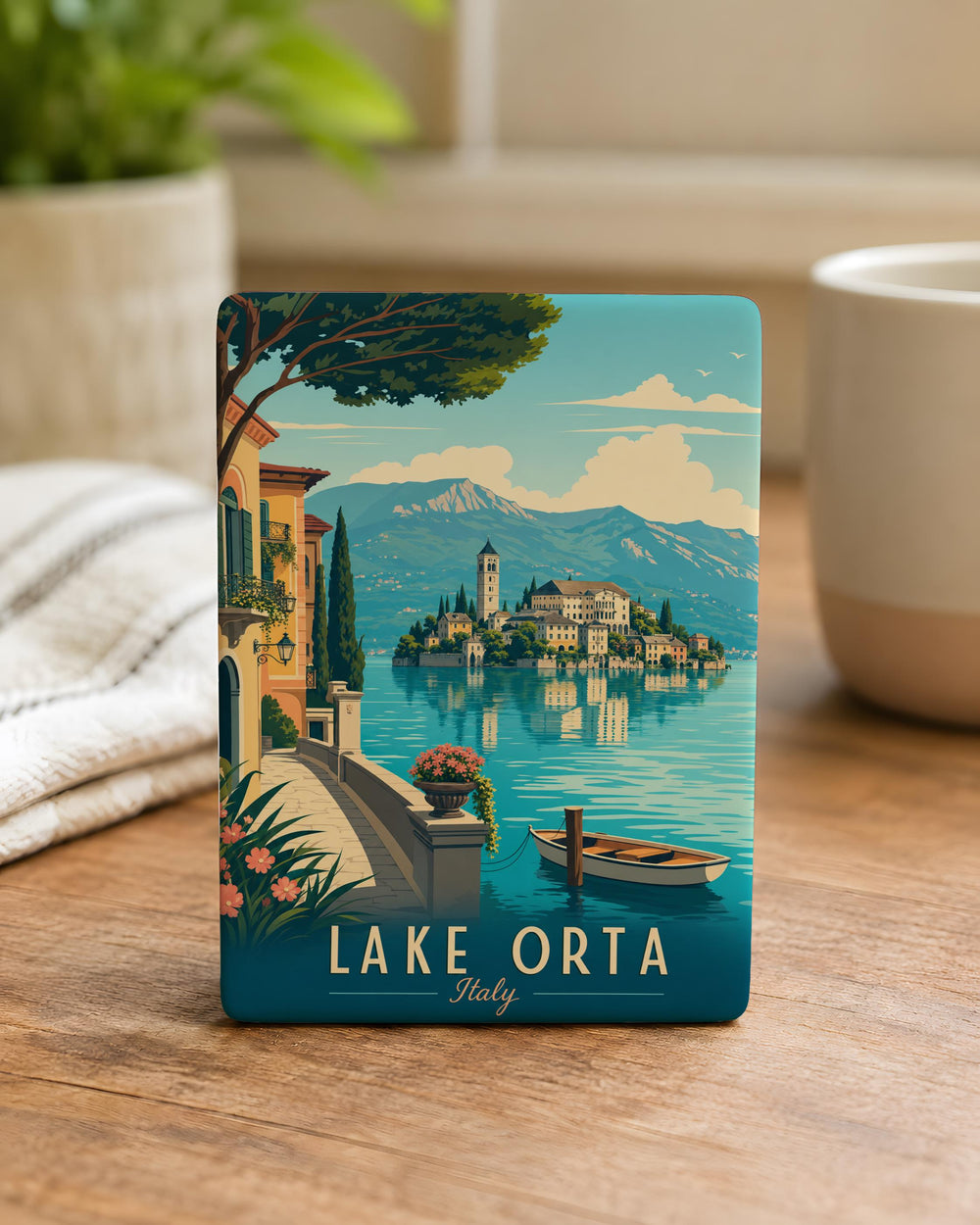 Lake Orta Italy Fridge Magnet, Italian Lake Travel Souvenir, Orta San Giulio Landmark Keepsake Magnet