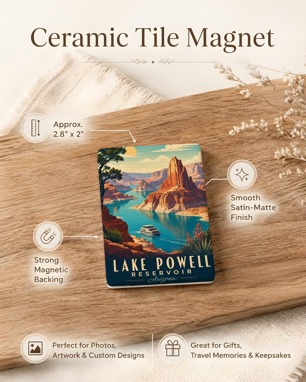 Lake Powell Reservoir Fridge Magnet, Lake Powell Souvenir Magnet, Glen Canyon Recreation Area Travel Magnet, Utah Arizona Magnet